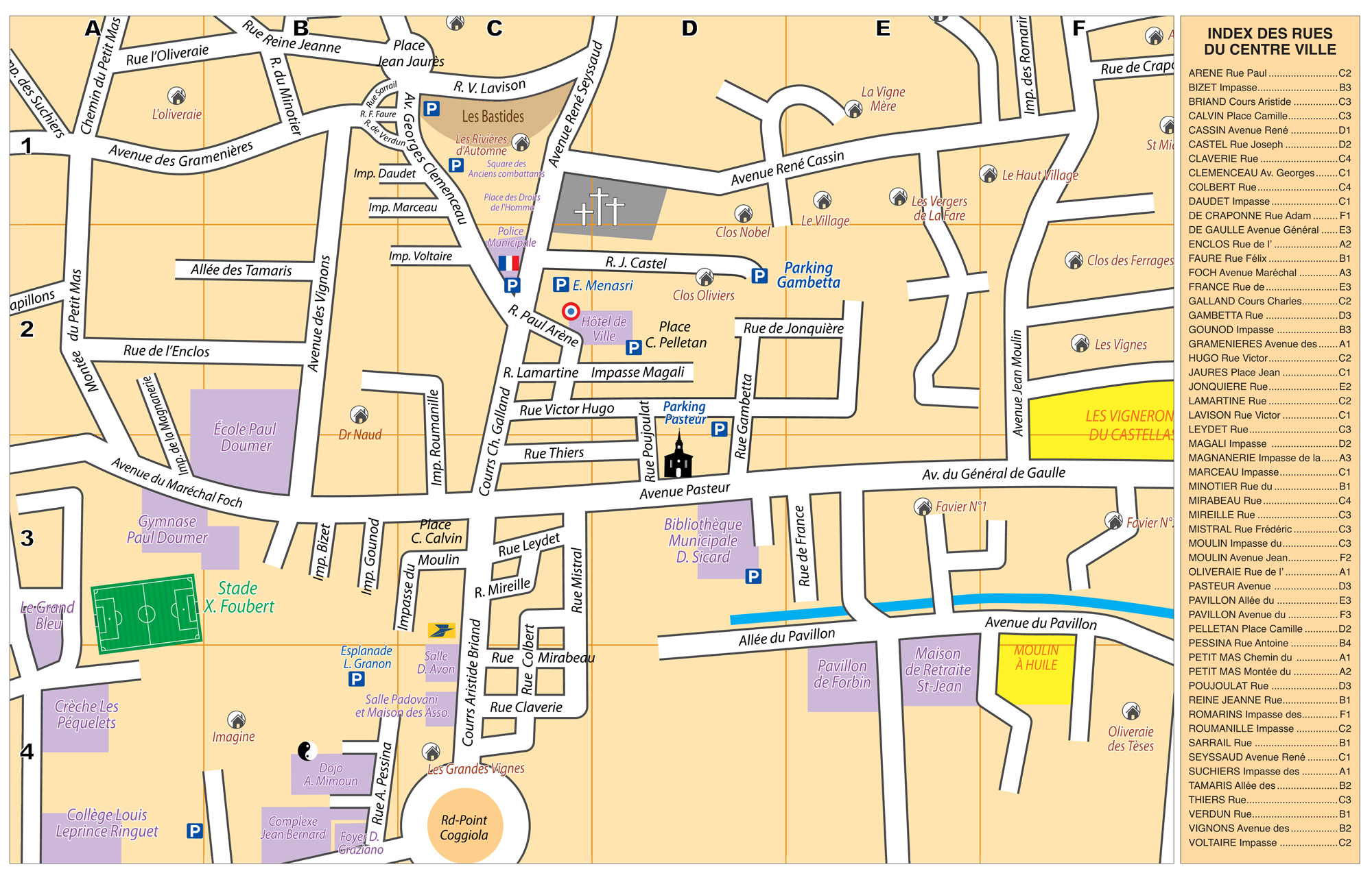 Plan du village La Fare les Oliviers