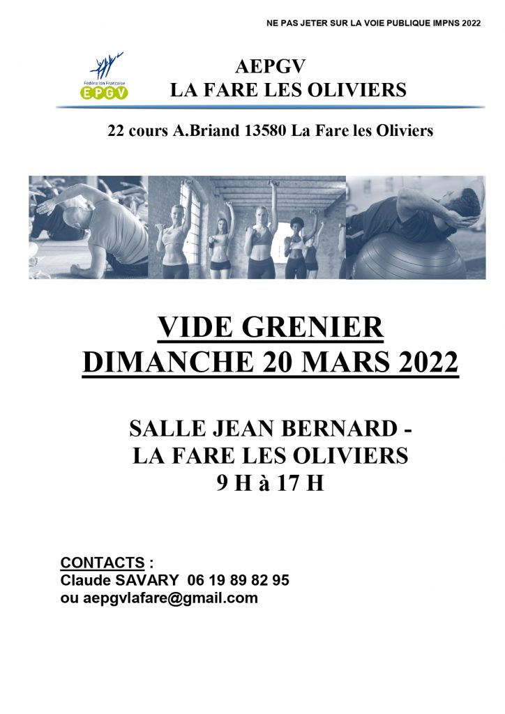 Calendrier 2023 Vide Grenier Vide-Greniers - La Fare Les Oliviers