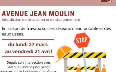 Fermeture de l’avenue Jean Moulin – déviation des lignes de bus