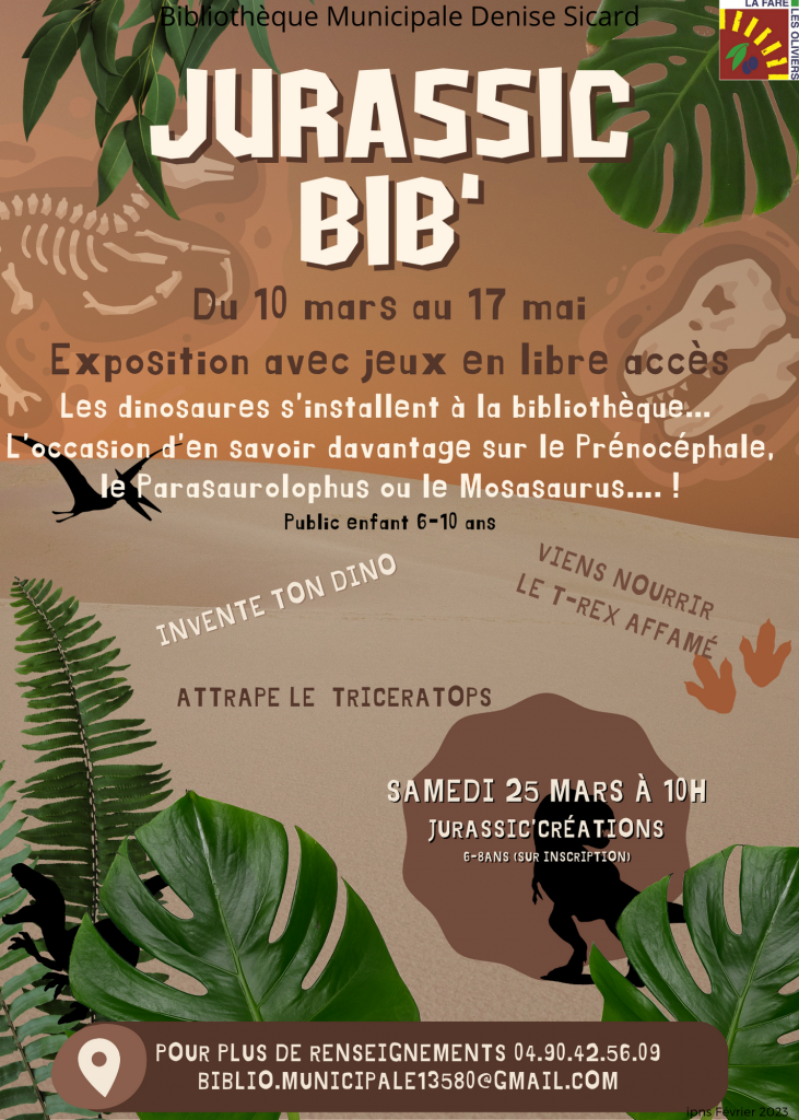 Exposition "Jurassic'Bib" @ Bibliothèque municipale Denise Sicard