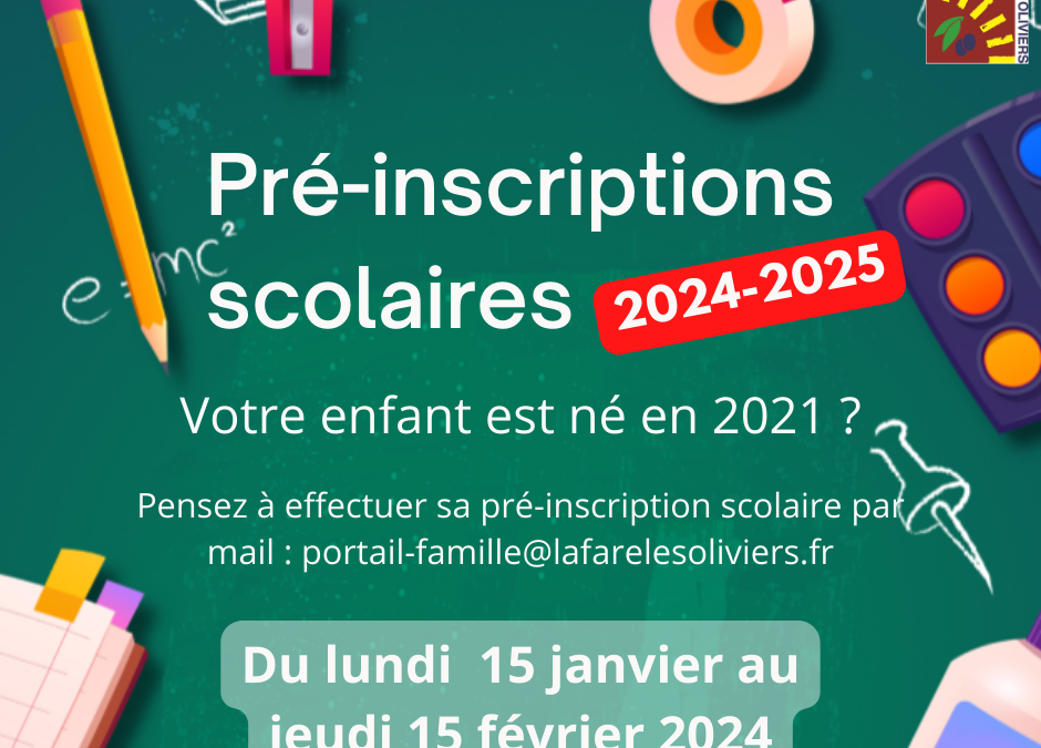 Pré-inscriptions scolaires 2024-2025