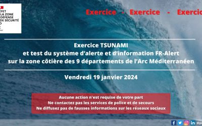 Exercice Tsunami du vendredi 19 janvier – test du système FR-Alert