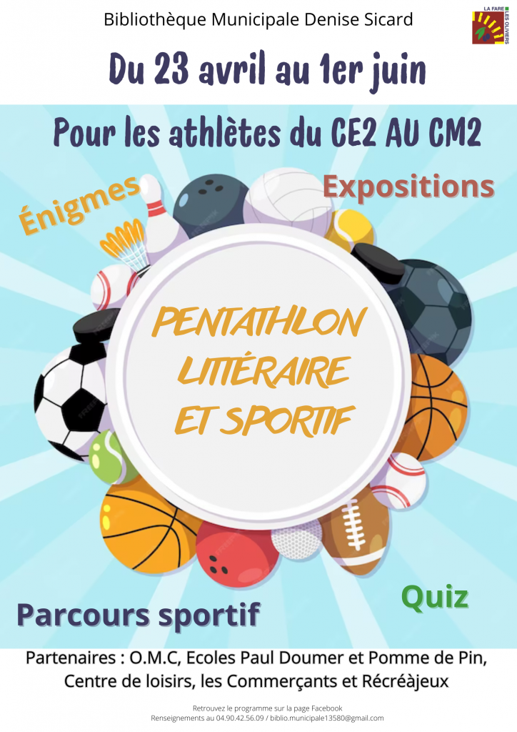 Pentathlon littéraire et sportif @ Bibliothèque municipale Denise Sicard