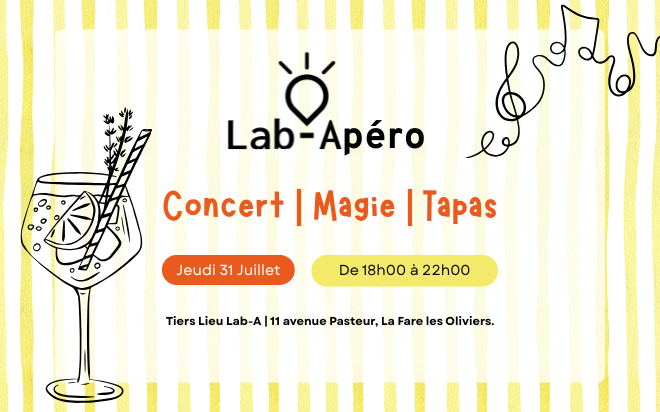 Lab-Apéro : Jeudi 31 Juillet à 18h00