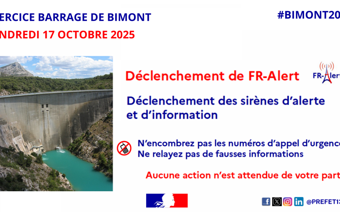 Exercice d’alerte « barrage de Bimont » – vendredi 17 octobre