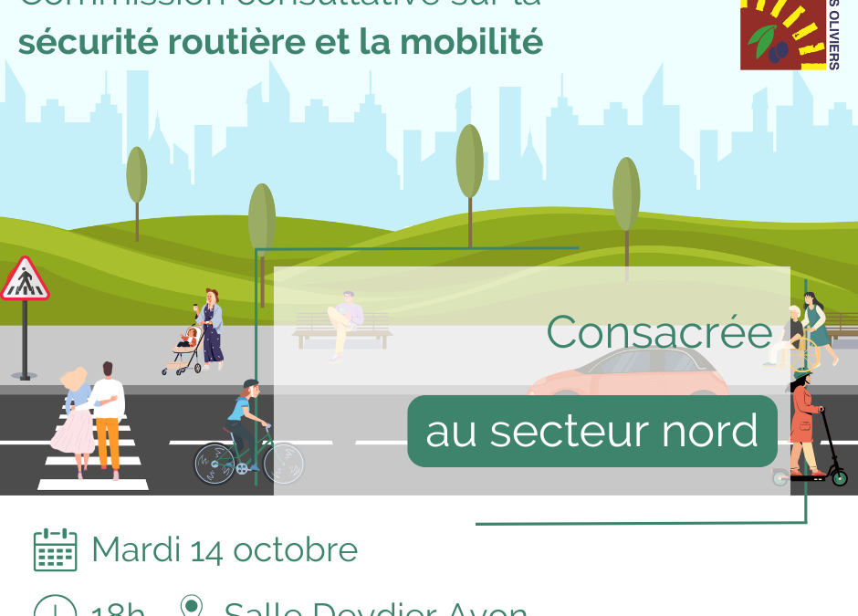 Prochain atelier de la Commission consultative sur la sécurité routière et la mobilité – secteur nord