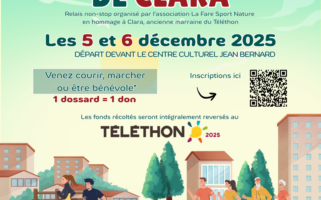 Téléthon : relais « Les 24 heures de Clara – inscrivez-vous !
