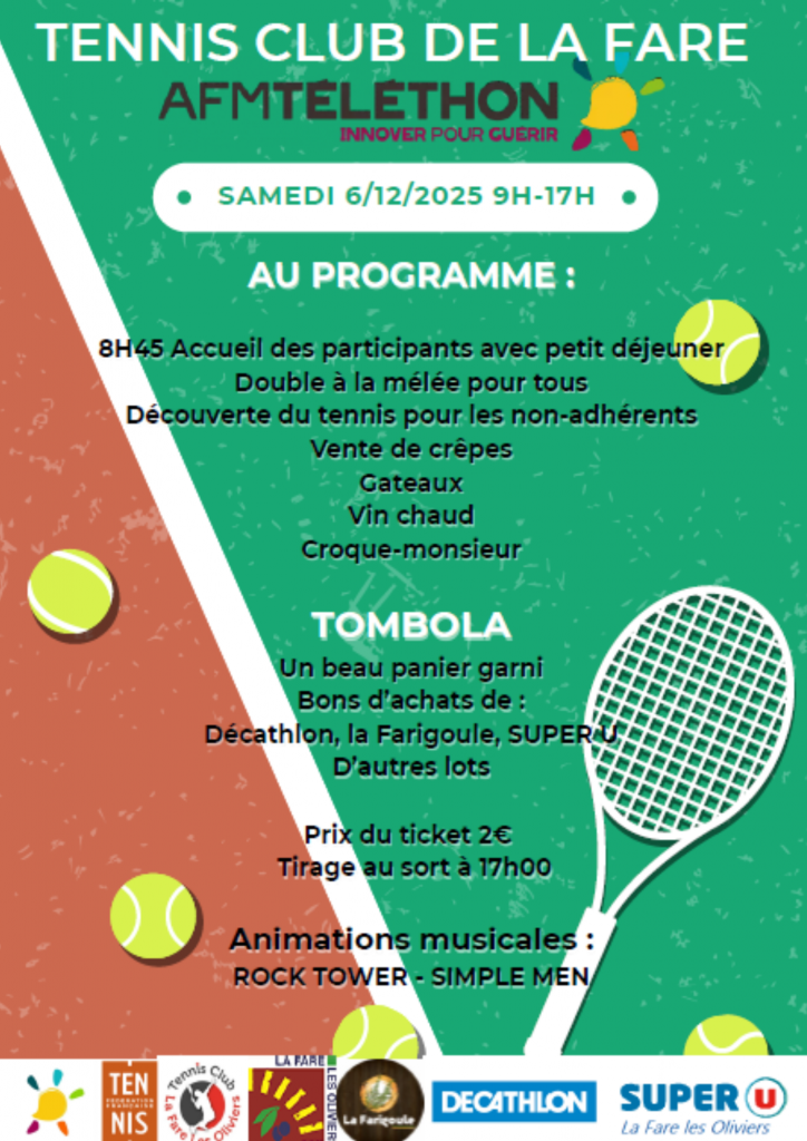 Téléthon -Animations Tennis @ Tennis Club de La Fare