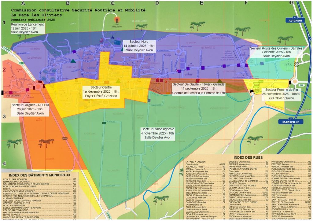 Carte de la commission consultative sur la sécurité routière et la mobilité