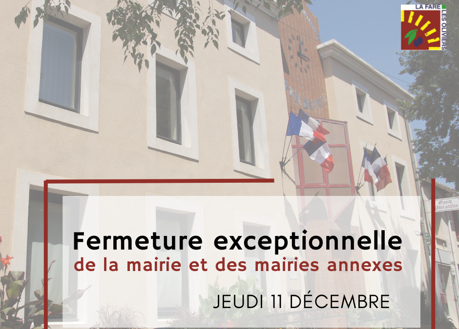 Fermeture exceptionnelle de la mairie
