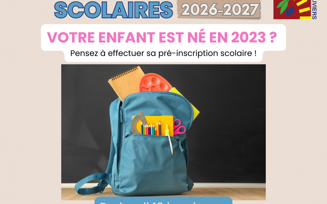Votre enfant est né en 2023 ? Pensez à effectuer sa pré-inscription scolaire !
