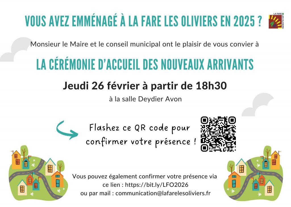 Cérémonie d'accueil des Nouveaux arrivants 2025 @ Salle Deydier Avon