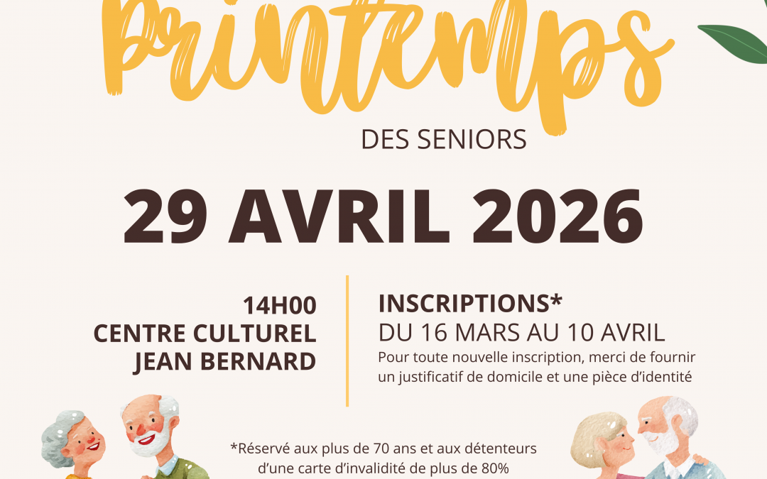 Ouverture des inscriptions au Goûter de printemps des seniors
