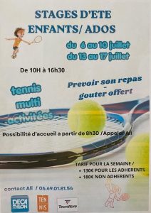 Stage d'été - Tennis @ Tennis Club la Fare