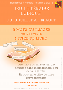 Jeu littéraire Ludique @ Bibliothèque Municipale Denise Sicard