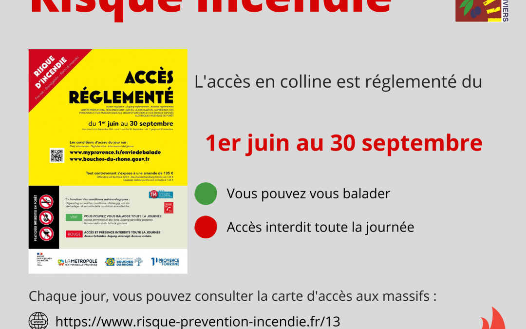 Le 1er juin marque le début de la saison des feux de forets – pensez à vérifier la carte d&rsquo;accès aux massifs