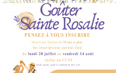 Pensez à vous inscrire au goûter de la Sainte Rosalie du CCAS