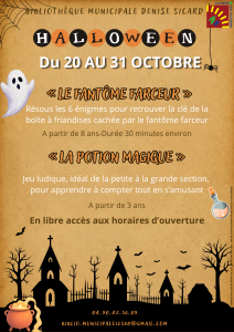 Halloween à la Bibliothèque @ Bibliothèque Municipale Denise Sicard