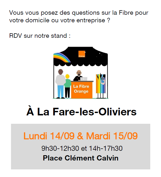 Orange sera présent pour répondre à vos questions les 14 et 15 septembre