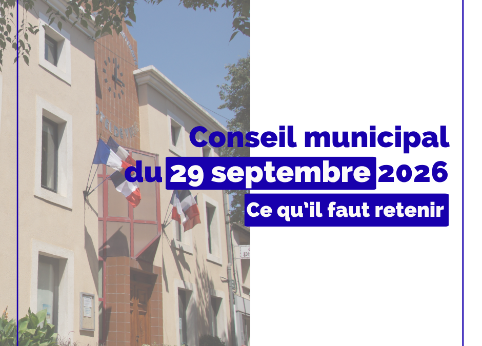 Synthèse du conseil municipal du 29 septembre