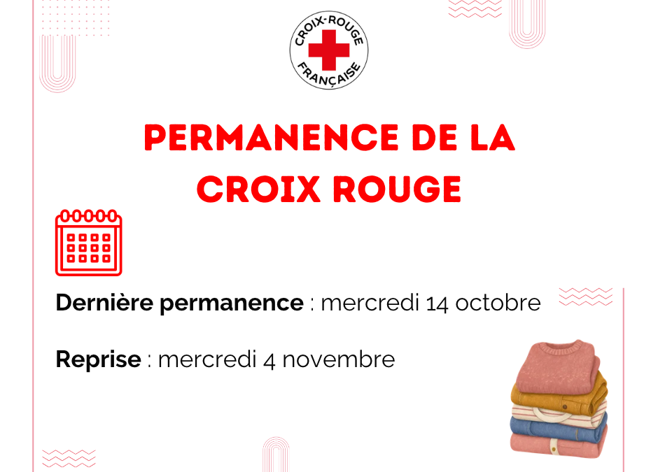 Suspension des permanences de la Croix Rouge