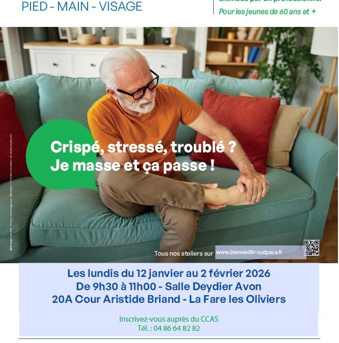 Seniors – inscrivez-vous à l’atelier de réflexologie et automassages